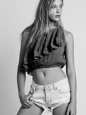 Jen's Pirate Booty x Free People Seville One Shoulder Top Black Gauze Medium